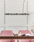 Miniatyrbild 4 av 10: Hängande Lampa Svart Mässing Stål 3 Integrerade LED-ljus Geometrisk Form Belysning Modern Industriell Kök Vardagsrum