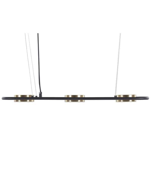 Hängande Lampa Svart Mässing Stål 3 Integrerade LED-ljus Geometrisk Form Belysning Modern Industriell Kök Vardagsrum
