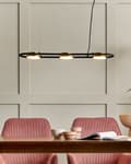 Miniatyrbild 2 av 10: Hängande Lampa Svart Mässing Stål 3 Integrerade LED-ljus Geometrisk Form Belysning Modern Industriell Kök Vardagsrum