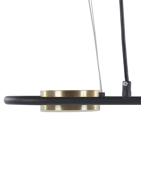 Hängande Lampa Svart Mässing Stål 4 Integrerade LED-ljus Geometrisk Form Belysning Modern Industriell Kök Vardagsrum