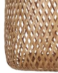 Miniatyrbild 8 av 10: Pendellampa Ljust trä Bambu Öppen skärm Svart Sladd Boho Hänglampa