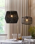 Miniatyrbild 2 av 10: Hängande Lampa Svart Papperskabel Naturliga Material Skärm Justerbar Kabel Boho Belysning