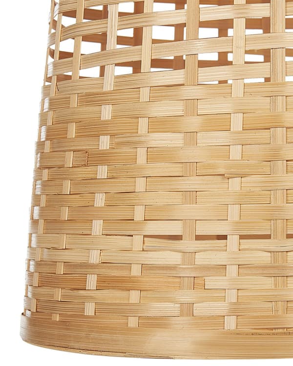 Pendellampa Ljus Trä Bambu Naturlig Handvävd Lampskärm Takljus Boho Style