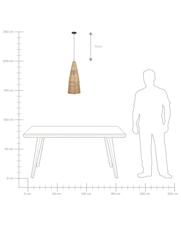 Pendellampa Ljus Trä Bambu Naturlig Handvävd Lampskärm Takljus Boho Style
