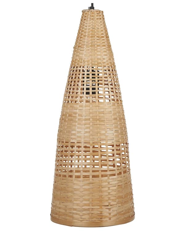 Pendellampa Ljus Trä Bambu Naturlig Handvävd Lampskärm Takljus Boho Style