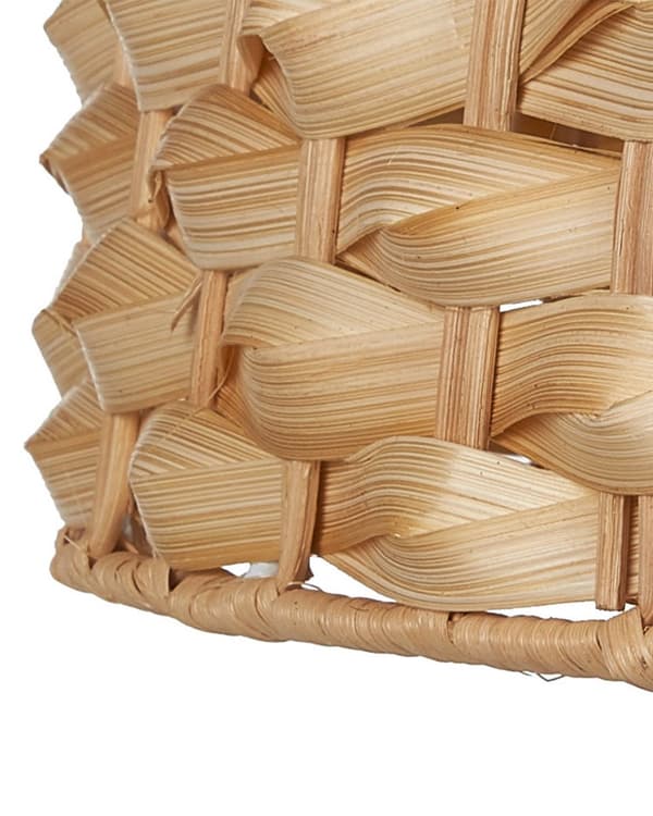 Pendellampa Ljus Trä Bambu Naturlig Handvävd Korgskärm Taklampa Boho-stil