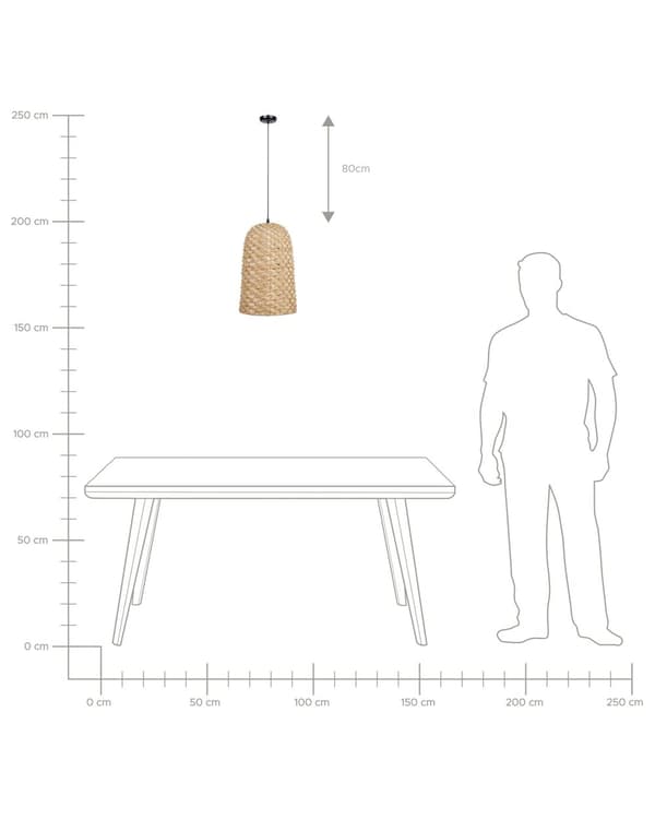Pendellampa Ljus Trä Bambu Naturlig Handvävd Korgskärm Taklampa Boho-stil
