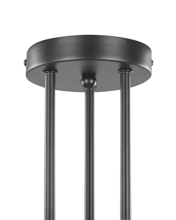 Taklampa Svart Metall 33 cm 6 Lampor Inga lampskärmar Vardagsrum Sovrum Industriell Modern