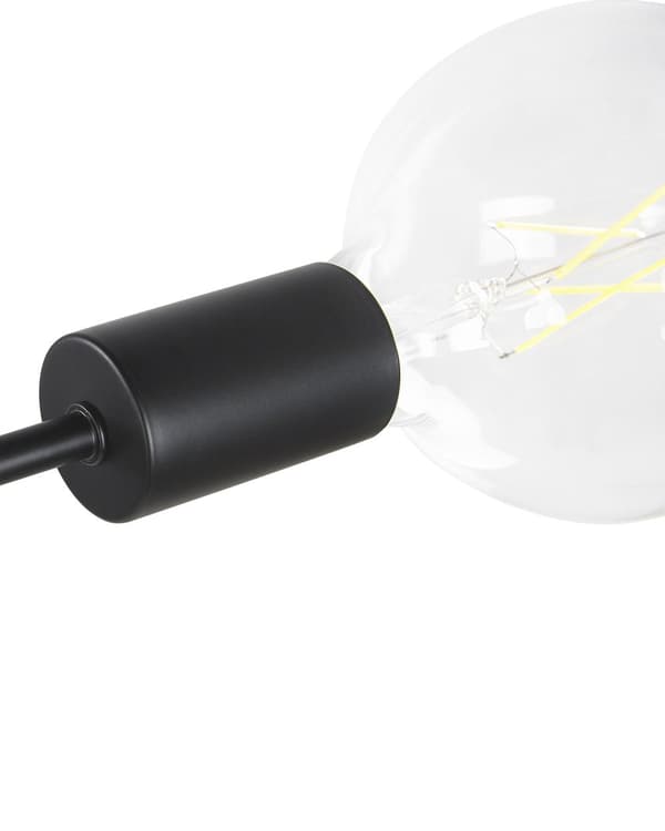 Taklampa Svart Metall 33 cm 6 Lampor Inga lampskärmar Vardagsrum Sovrum Industriell Modern