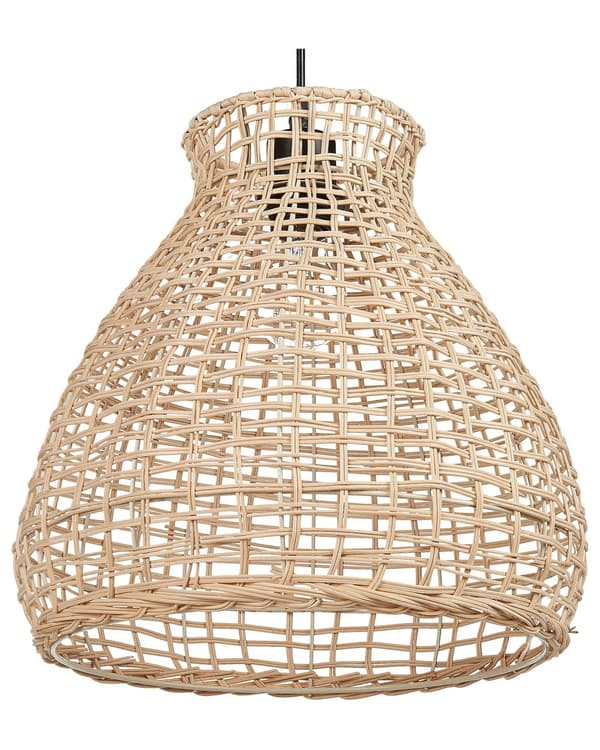 Pendellampa Ljus färg Rotting Naturlig Handvävd Korgskärm Takljus Boho-stil