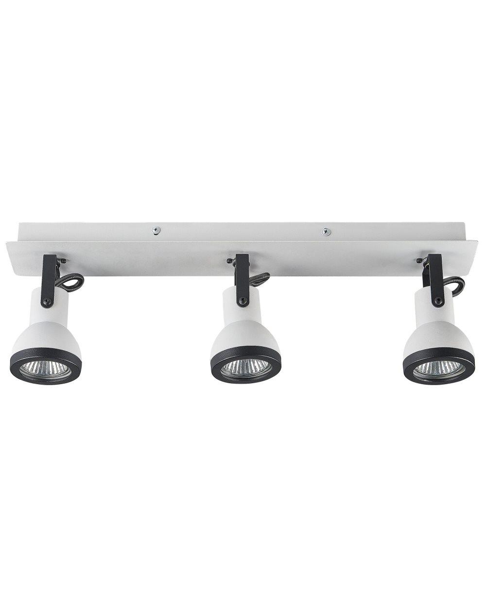 Taklampa med 3 lampor vit/svart BARO