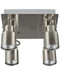 Miniatyrbild 5 av 8: Taklampa med 4 lampor Silver Metall Svängarm Konformad skärm Spotlight Design fyrkantig skena