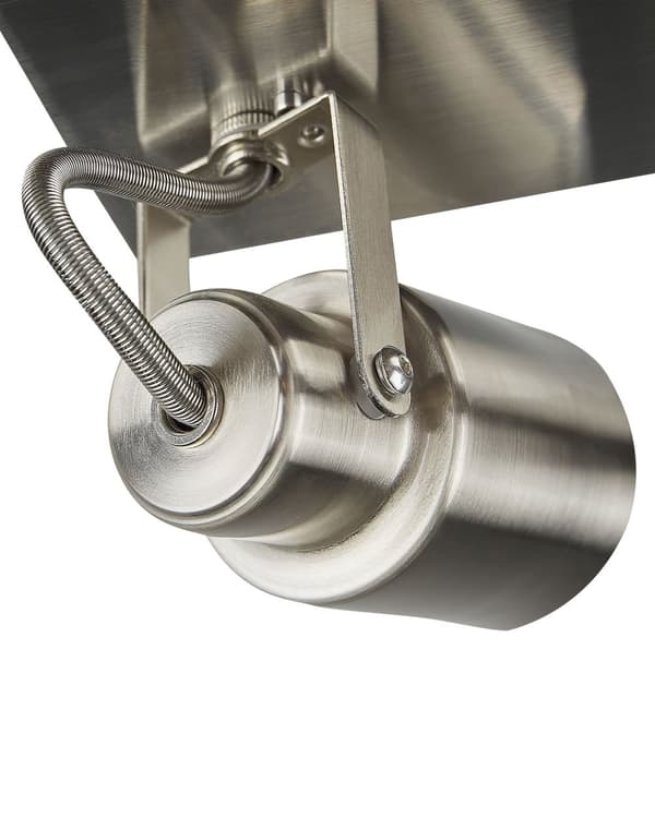 Taklampa med 4 lampor Silver Metall Svängarm Konformad skärm Spotlight Design fyrkantig skena