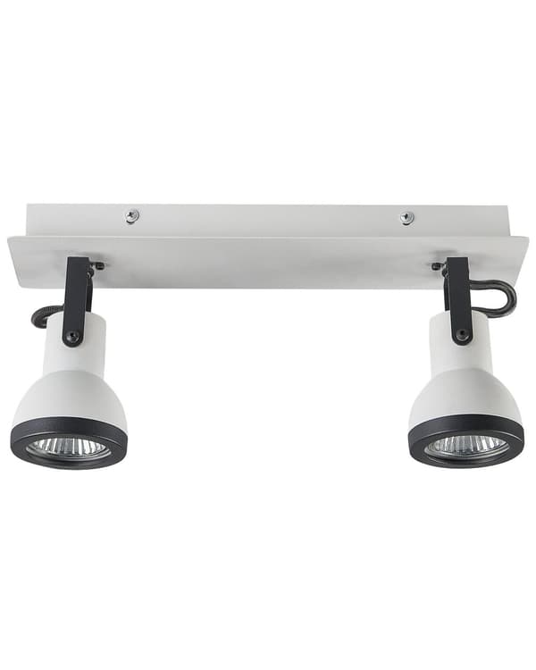 Taklampa Vit och svart Metall Svängarm Konformad skärm Spotlight Design Rektangulär