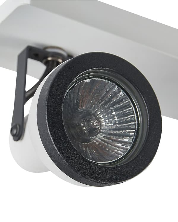 Taklampa Vit och svart Metall Svängarm Konformad skärm Spotlight Design Rektangulär