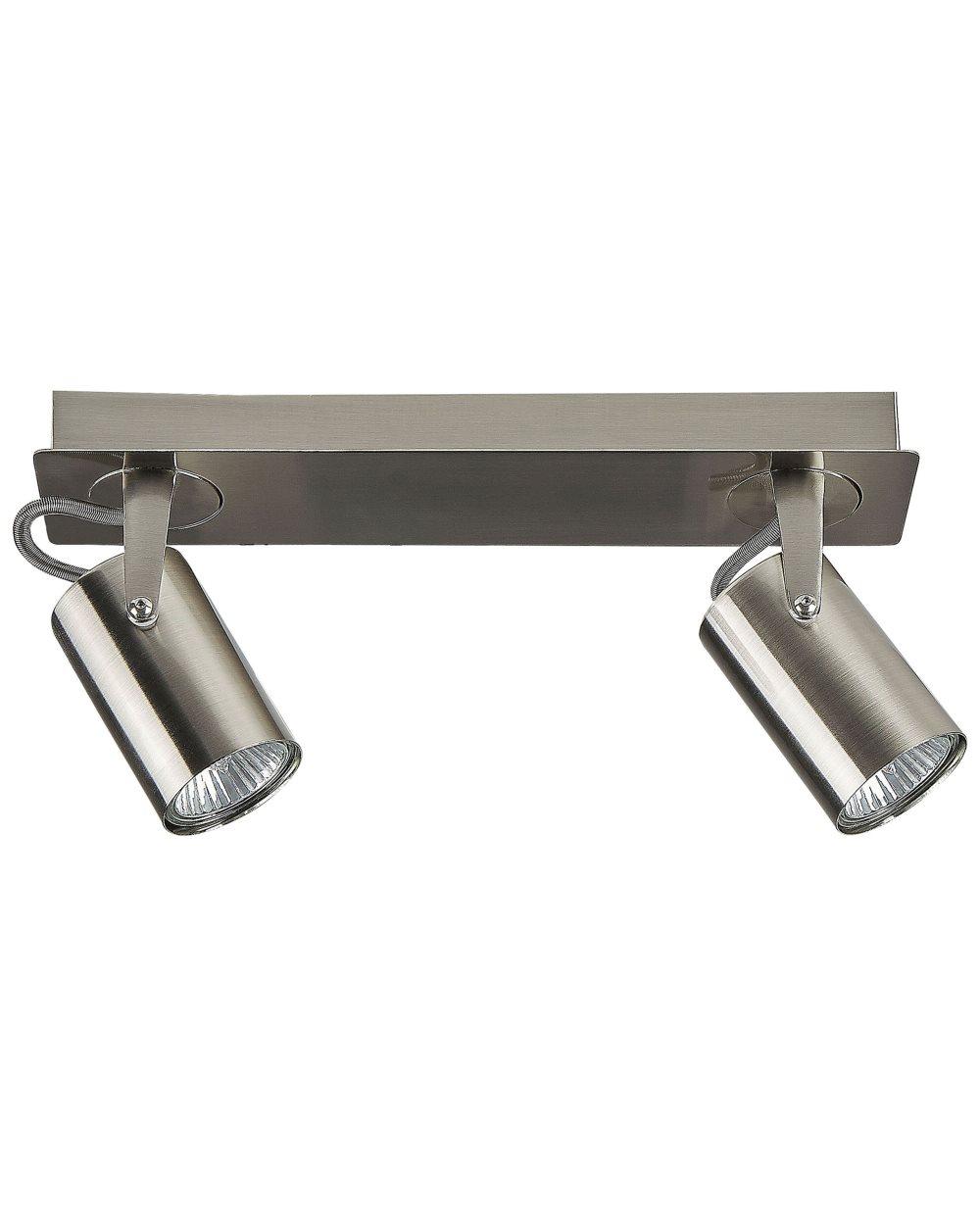 Taklampa med 2 lampor i metall Silver KLIP