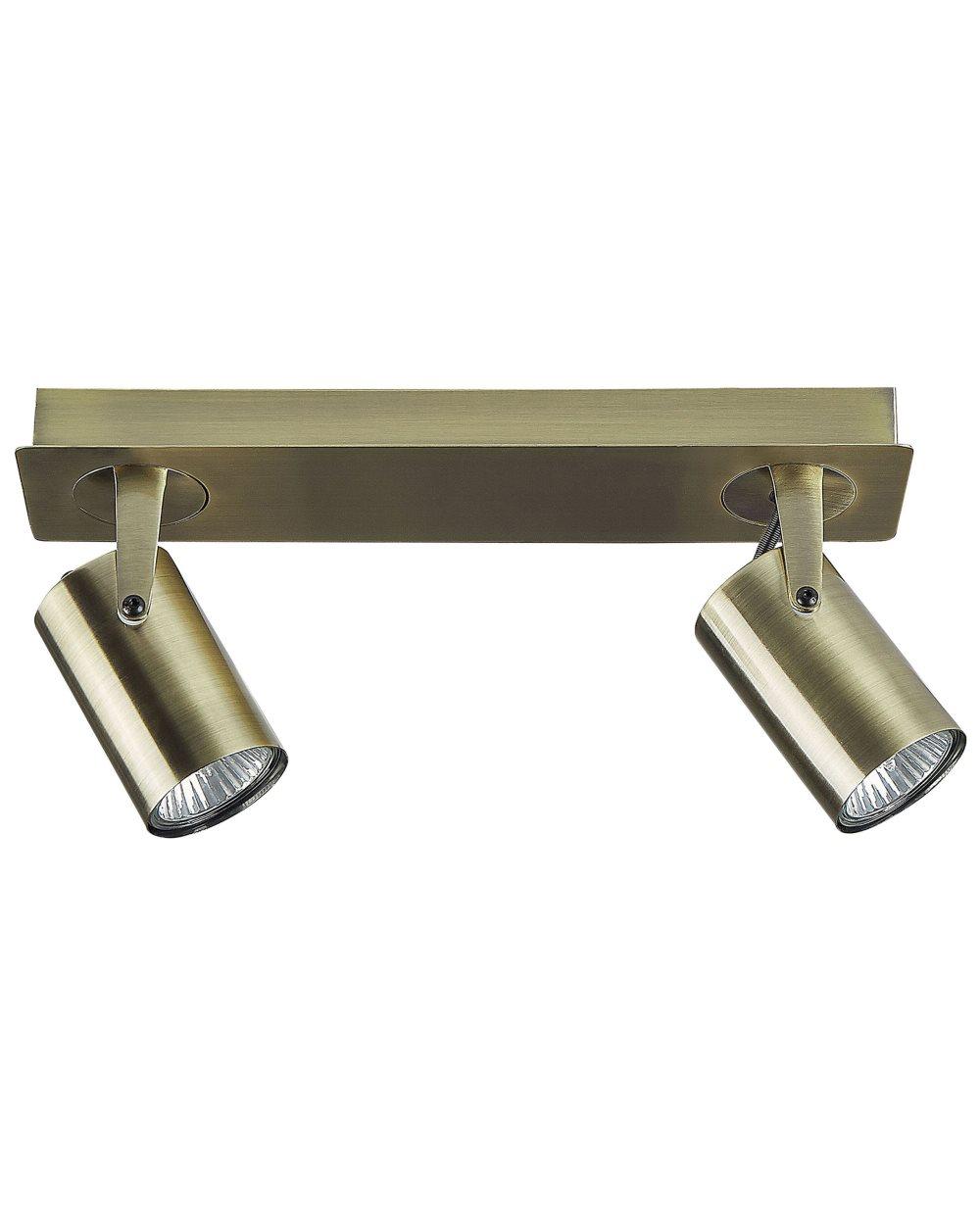 Taklampa med 2 lampor i metall Mässing KLIP