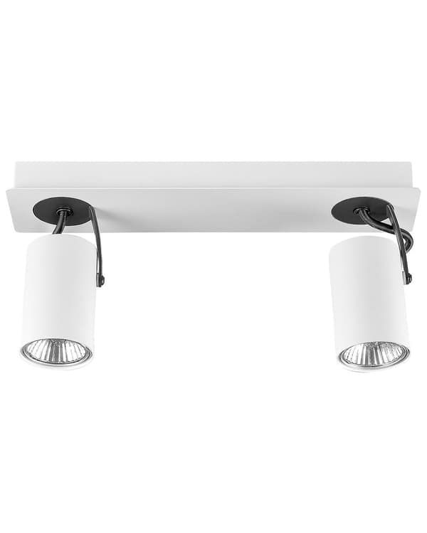 Taklampa Vit Metall 2 Ljusskärmar Justerbara Ljus Modern
