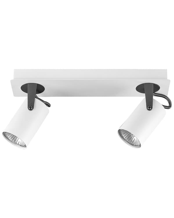 Taklampa Vit Metall 2 Ljusskärmar Justerbara Ljus Modern
