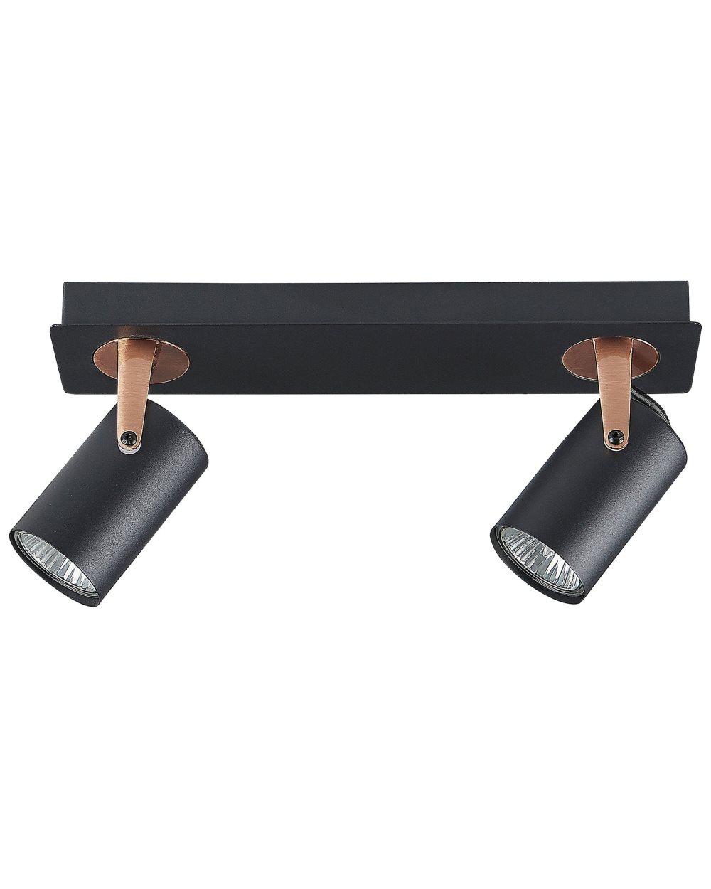 Taklampa med två lampor i metall Svart KLIP