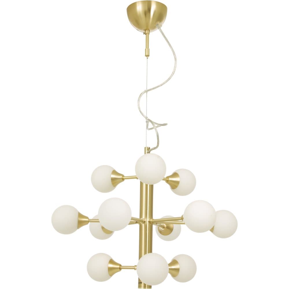Cosmos Taklampa 12-arm, Matt Mässing/vit Aneta Lighting