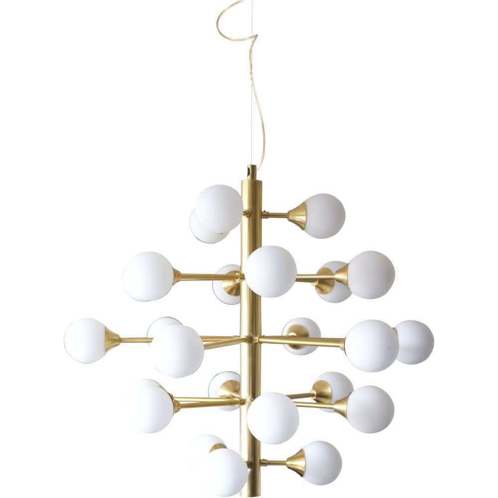 Cosmos Taklampa 24-arm, Matt Mässing/vit Aneta Lighting