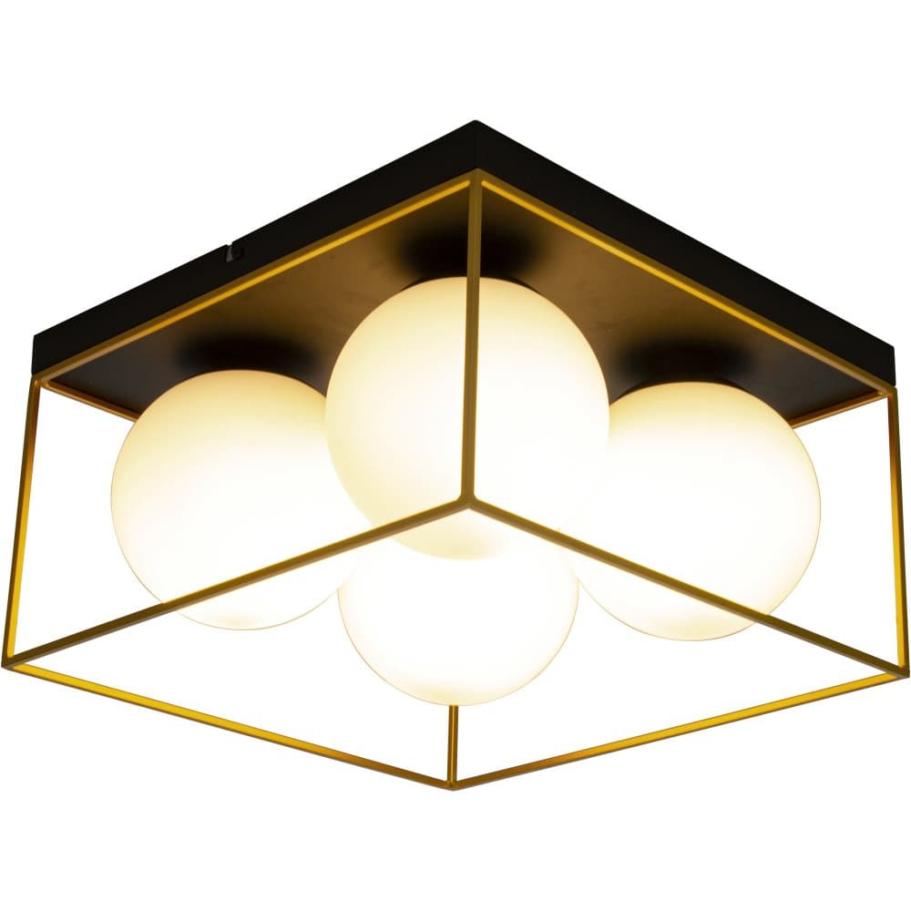 Astro Plafond Stor, Svart/guld/opal Aneta Lighting