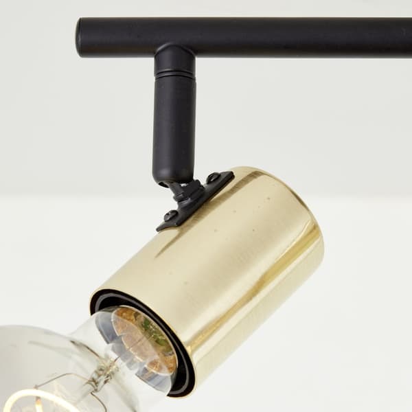 Brilliant Kerry spotlight 3-flamme sort/messing, metal, 3x A60, E27, 40 W