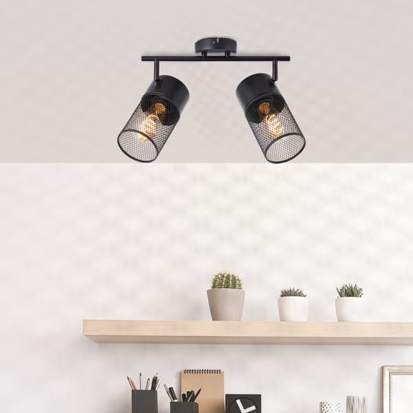 Brilliant Kamolo spotlight 2-flammer mat sort, metal, 2x A60, E27, 40 W