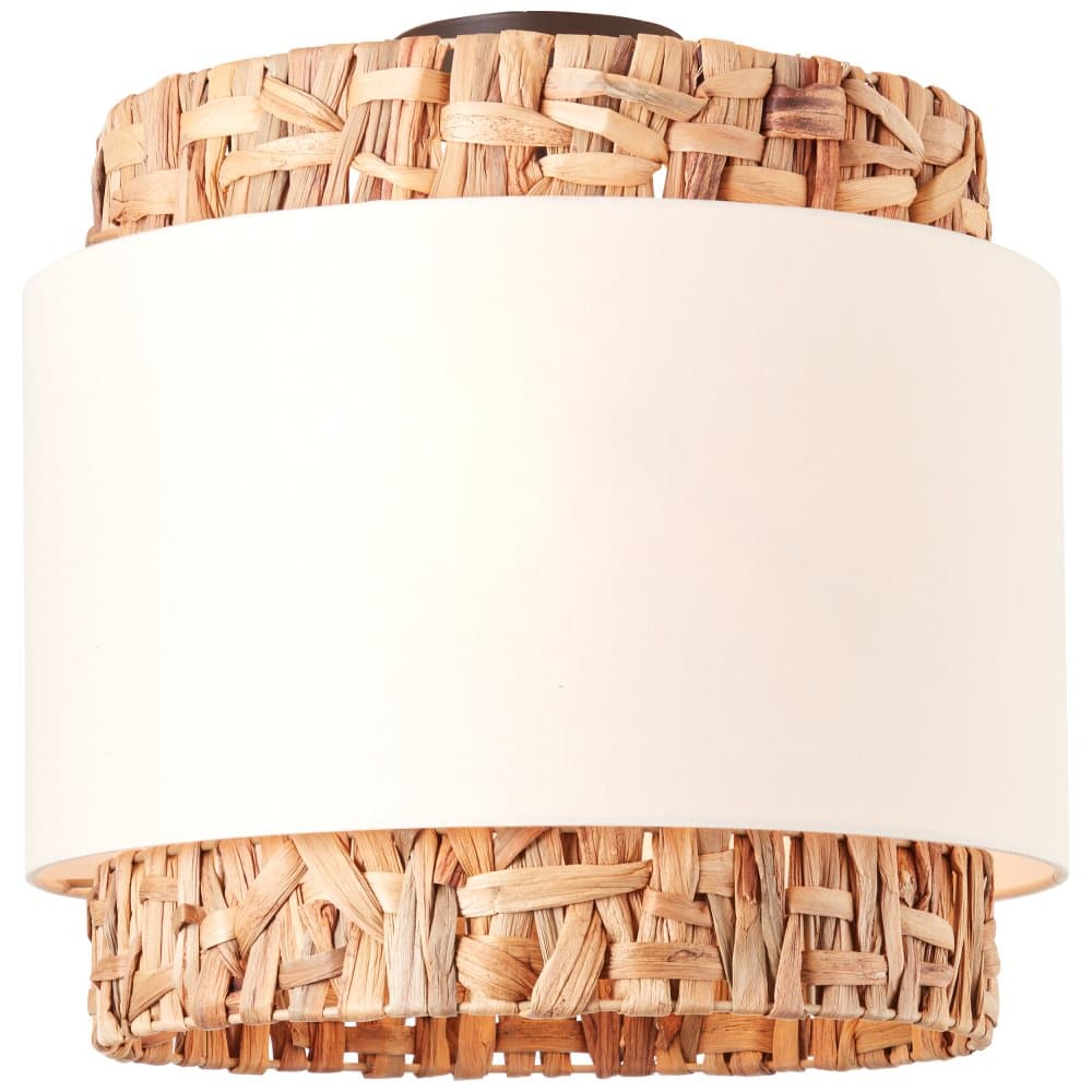 Brilliant Waterlilly taklampa 35cm natur/vit, textil/vattenhyacint/metall, 2x A60, E27, 60 W