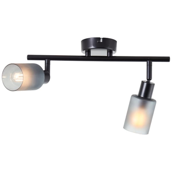 Brilliant Loralie spotlight 2-flamme sort/røget glas, metal/glas, 2x D45, E14, 40 W