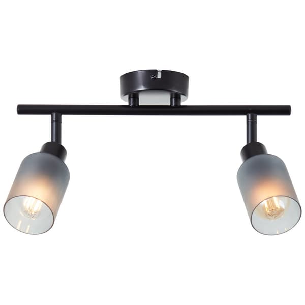 Brilliant Loralie spotlight 2-flamme sort/røget glas, metal/glas, 2x D45, E14, 40 W