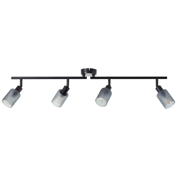 Brilliant Loralie spotlight 4-flamme sort/røget glas, metal/glas, 4x D45, E14, 40 W