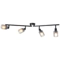 Miniatyrbillede 6 af 7: Brilliant Loralie spotlight 4-flamme sort/røget glas, metal/glas, 4x D45, E14, 40 W