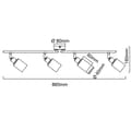 Miniatyrbillede 7 af 7: Brilliant Loralie spotlight 4-flamme sort/røget glas, metal/glas, 4x D45, E14, 40 W