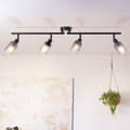Miniatyrbillede 2 af 7: Brilliant Loralie spotlight 4-flamme sort/røget glas, metal/glas, 4x D45, E14, 40 W