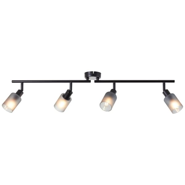 Brilliant Loralie spotlight 4-flamme sort/røget glas, metal/glas, 4x D45, E14, 40 W