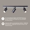 Miniatyrbillede 2 af 7: Brilliant Jello LED spot bar 3-flammer mat sort, metal, 3x LED, GU10, 5 W, LED reflektor lamper inkluderet (lysstrøm: 345lm, lys farve: 3000K)