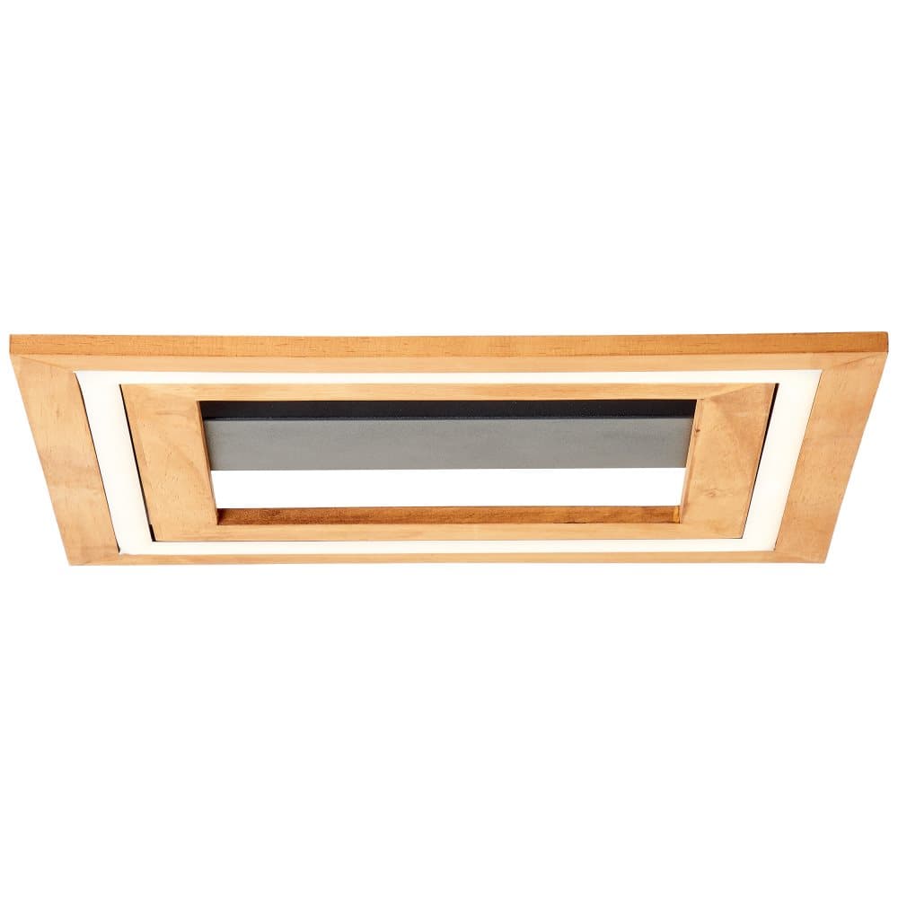 Brilliant Rhea LED-taklampa 35x35cm svart/trä, trä/metall/plast, 1x LED integrerad, 24 W, (ljusflöde: 2700lm, ljusfärg: 3000K)