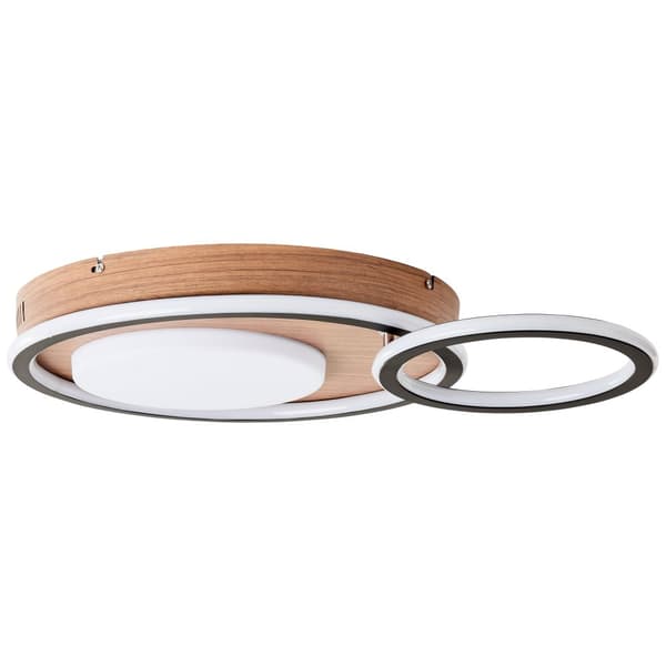 Brilliant Karney LED kattovalaisin 57x40cm musta/puu, alumiini/muovi, 1x LED integroitu, 48 W , (valovirta: 5600lm, valon väri: 3000K)