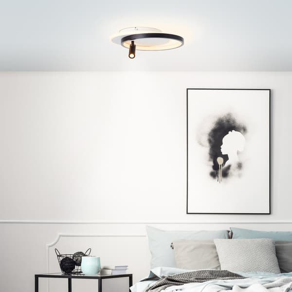 Brilliant Eunomia LED loftslampe 35x30cm 1-flamme sort/hvid, metal/plastik, 1x LED integreret, 24 W, (lysstrøm: 2500lm, lysfarve: 3000K)