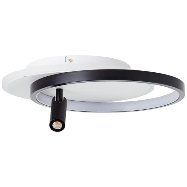 Brilliant Eunomia LED loftslampe 35x30cm 1-flamme sort/hvid, metal/plastik, 1x LED integreret, 24 W, (lysstrøm: 2500lm, lysfarve: 3000K)