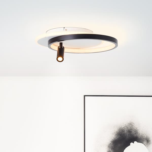 Brilliant Eunomia LED loftslampe 35x30cm 1-flamme sort/hvid, metal/plastik, 1x LED integreret, 24 W, (lysstrøm: 2500lm, lysfarve: 3000K)