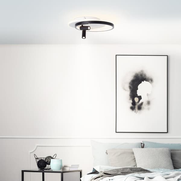 Brilliant Eunomia LED loftslampe 35x30cm 2-flammer sort/hvid, metal/plast, 1x LED integreret, 30 W, (lysstrøm: 2900lm, lysfarve: 3000K)