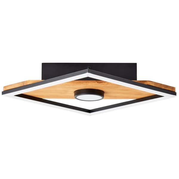Brilliant Woodbridge LED kattovalaisin 25x25cm puu/musta, puu/metalli/muovi, 1x integroitu LED, 18 W, (valovirta: 1600lm, valon väri: 3000K)