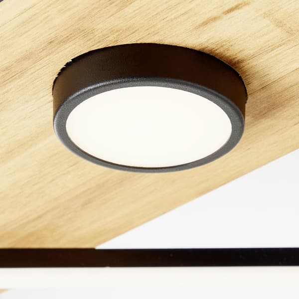 Brilliant Woodbridge LED kattovalaisin 25x25cm puu/musta, puu/metalli/muovi, 1x integroitu LED, 18 W, (valovirta: 1600lm, valon väri: 3000K)