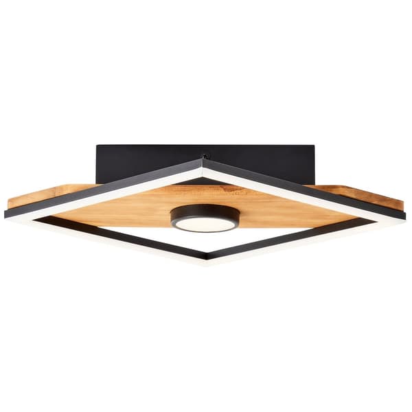 Brilliant Woodbridge LED kattovalaisin 25x25cm puu/musta, puu/metalli/muovi, 1x integroitu LED, 18 W, (valovirta: 1600lm, valon väri: 3000K)
