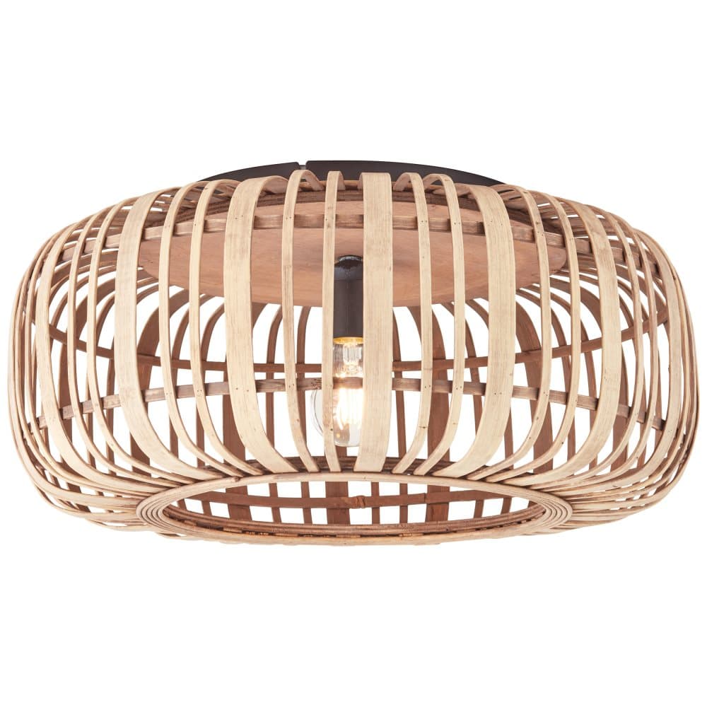 Brilliant Woodrow taklampa 50cm ljusbrun, metall/bambu, 1x A60, E27, 60 W