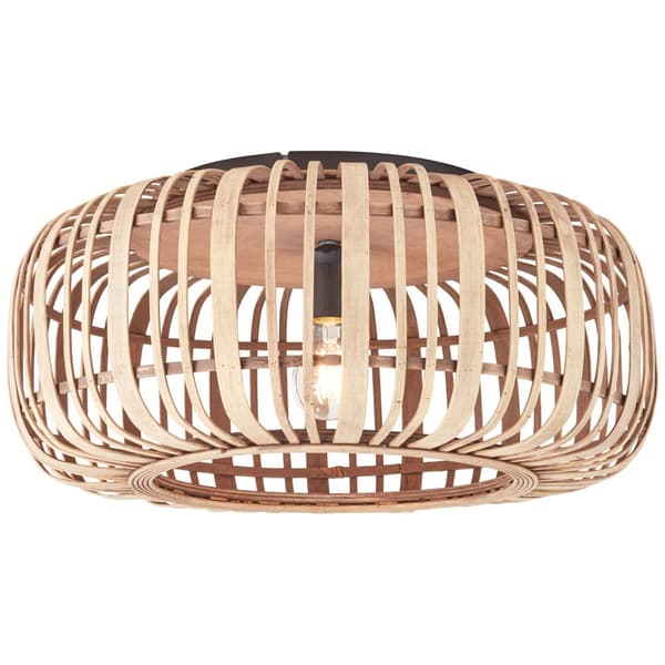 Brilliant Woodrow kattovalaisin 50cm vaaleanruskea, metalli/bambu, 1x A60, E27, 60 W