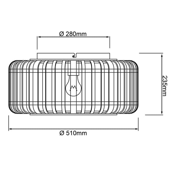Brilliant Woodrow loftslampe 51 cm mørkt træ/sort, metal/bambus, 1x A60, E27, 60 W